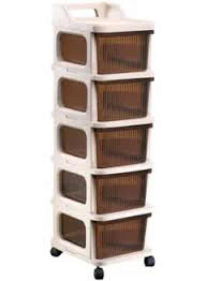 تويست أورجانيزر بلاستيك عملي 5 دور – مزود بعجلات للحركة السهلة - Image 1